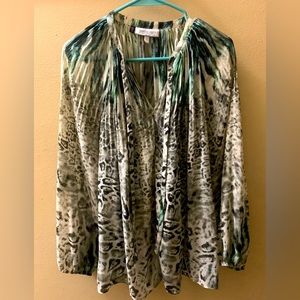 Sheer snow leopard print, vibrant colors
